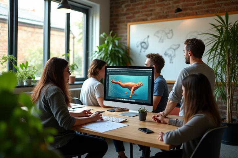 Treetak Animatør-teamet jobber kreativt med animasjon